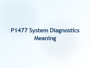 Code P1477 System Diagnostics Explained